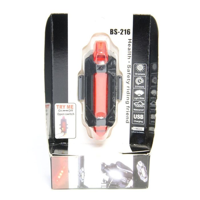 Flasher DC-918 , USB Rechargeable Bicycle Tail-light - Red - Image 4