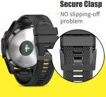 ⁦حزام سهل الملاءمة 26 مم من السيليكون الناعم متوافق مع ساعات جارمن الذكية Garmin Fenix 5X Plus / Fenix 6X / Fenix 6X Pro / 2 Delta PX / Descent Mk2⁩ - الصورة ⁦9⁩
