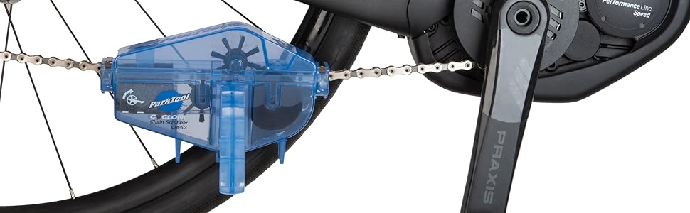 Park Tool chain cleaner cleaning front drive electronic bike drivetrain