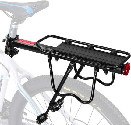 Bicycle Rear Rack Seat-post Fixation With Support Arms and Sides for Travel Bags
