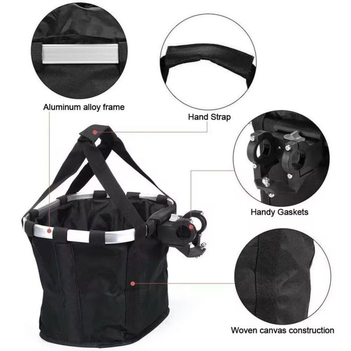 Bike Front Basket Bag With Handlebar Mount - Image 3