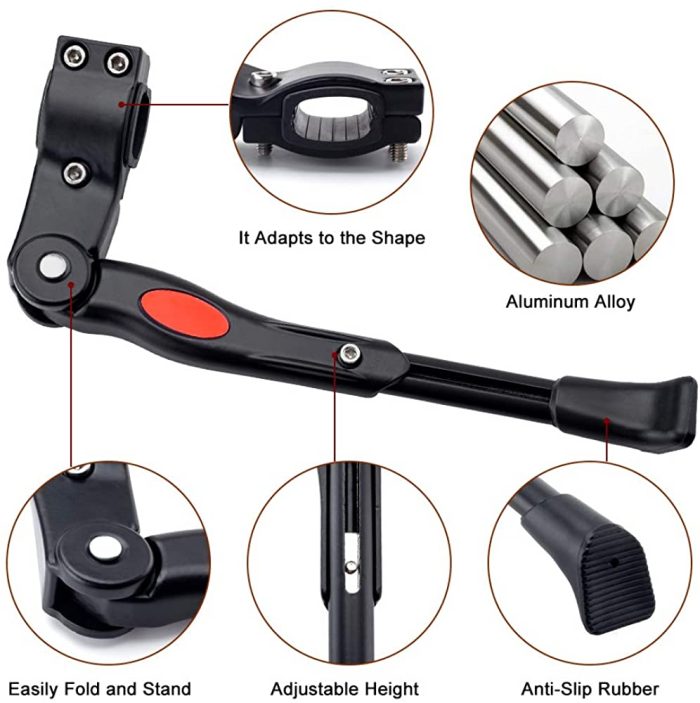 Bike Side Stand Aluminum/Plastic - Adjustable Height Bolt - Image 2