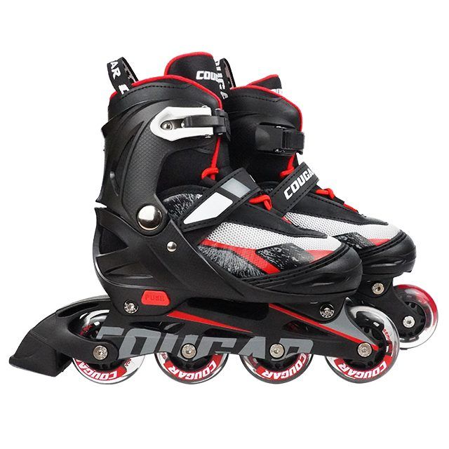 COUGAR-MZS-713-Skate-BlackRed-SevenGear-1 اسكيت جوكر باتيناج MZS713 عجل مضيء قابل للتعديل - الصورة 1