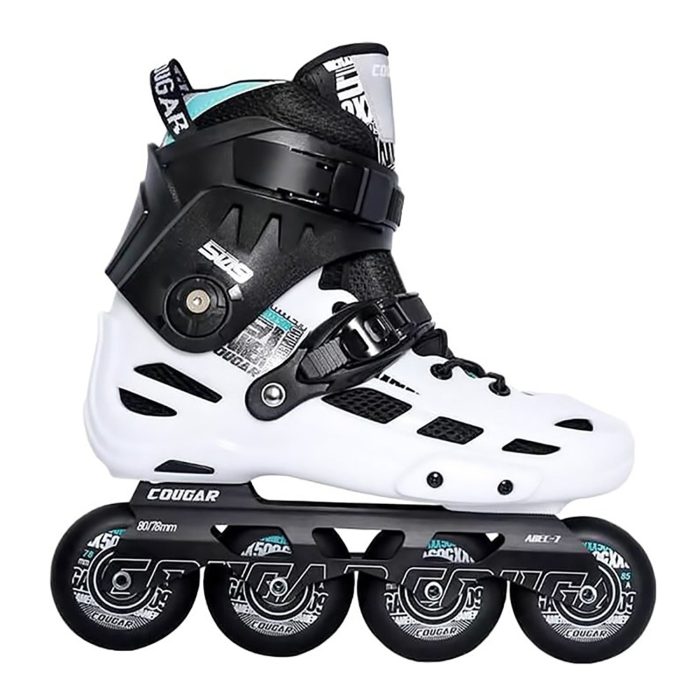 COUGAR MZS509C Freestyle Slalom Inline Roller Skates - White/Black - Image 3