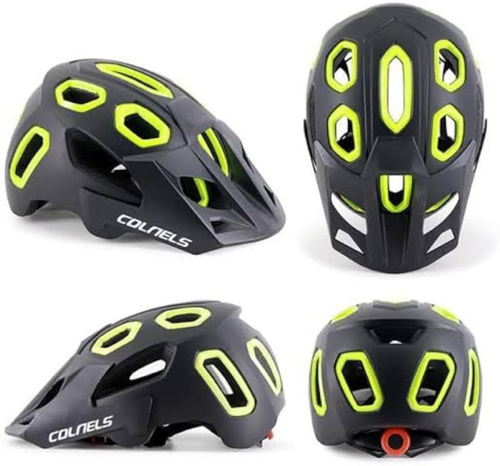 ⁦Colnels Helmet C-588 - Size L = 58:62 cm Black/Green⁩ - الصورة ⁦2⁩