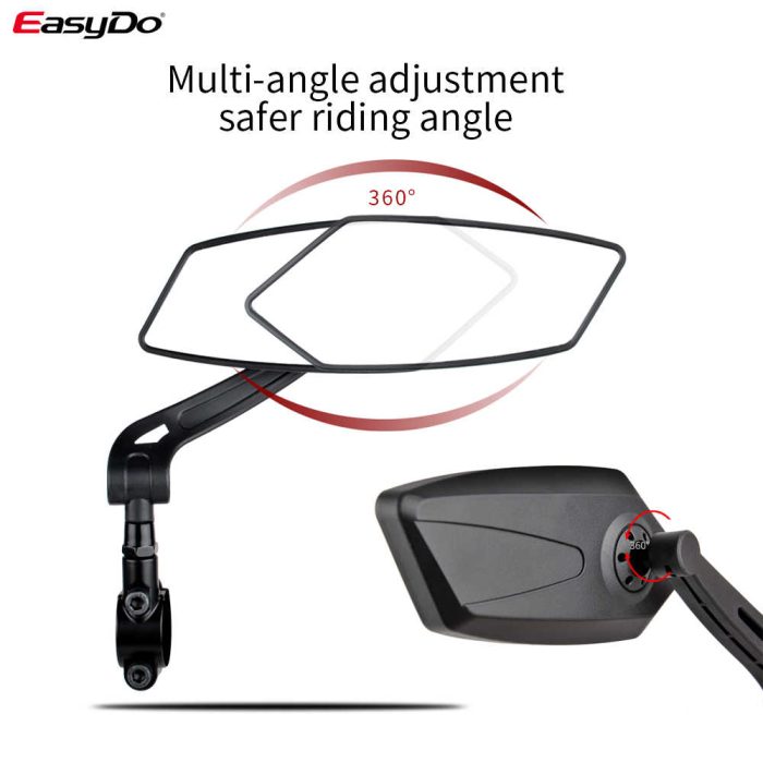 EasyDo Bike Mirror, Wide Vision, Adjustable (2 Mirrors: Left and Right) - Image 5