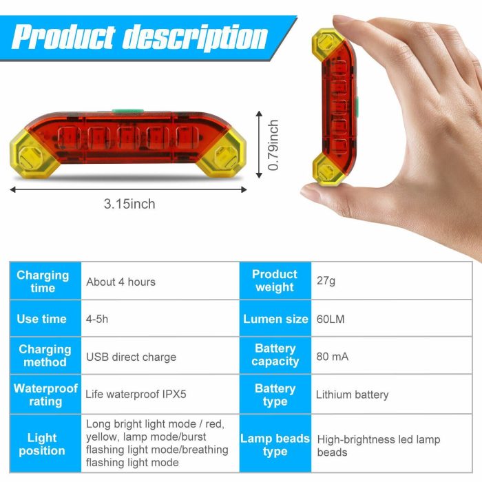 ⁦Rear Bike Led Flasher QX-W03⁩ - الصورة ⁦5⁩
