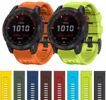 حزام سهل الملاءمة 26 مم من السيليكون الناعم متوافق مع ساعات جارمن الذكية Garmin Fenix 5X Plus / Fenix 6X / Fenix 6X Pro / 2 Delta PX / Descent Mk2
