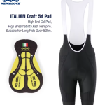 KEMALOCE Cycling Bib - Size M - Black/White