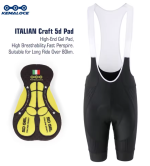 KEMALOCE Cycling Bib - Size M - Black/White