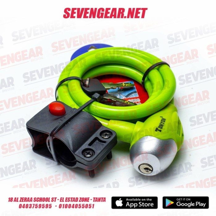 ⁦قفل دراجة، مفتاح، ملون، Tonyon TY561E⁩ - الصورة ⁦3⁩
