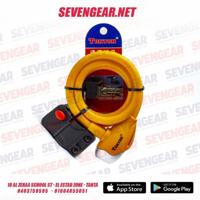 ⁦قفل دراجة، مفتاح، ملون، Tonyon TY561E⁩ - الصورة ⁦4⁩