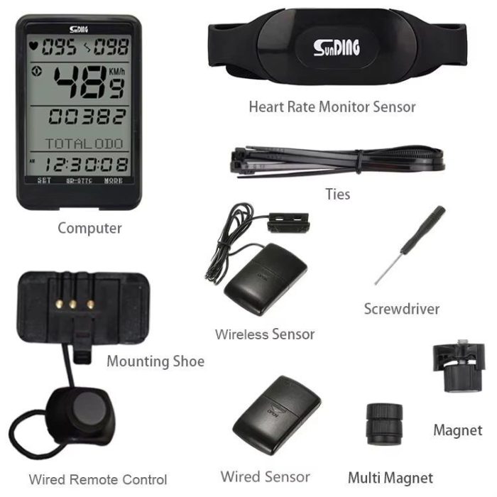 ⁦SUNDING SD-577C عداد لاسلكي مع Heartrate Monitor & Cadence⁩ - الصورة ⁦2⁩