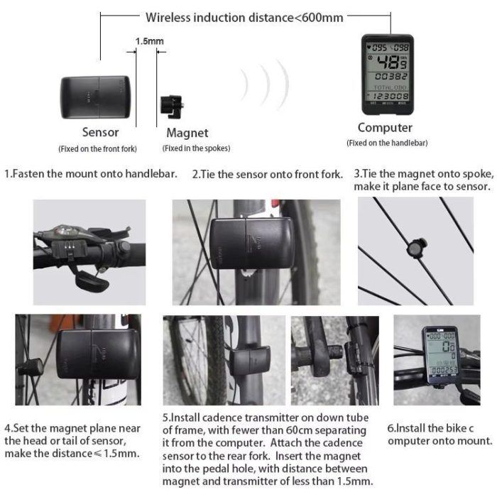 ⁦SUNDING SD-577C عداد لاسلكي مع Heartrate Monitor & Cadence⁩ - الصورة ⁦9⁩