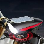 Solar Bicycle Horn HeadLight S7599 USB Rechargeable