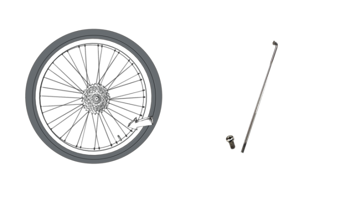 ⁦Bicycle RIM Spoke (Variable Size) - One Spoke⁩ - الصورة ⁦2⁩