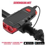Solar Bicycle Headlight Speaker FY329 - Black/Red