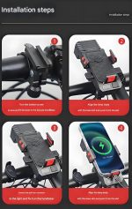 Bicycle Headlight, Speaker and Phone Holder – Black - الصورة 6